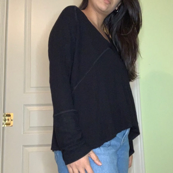 Black wide neck top - Picture 3 of 7